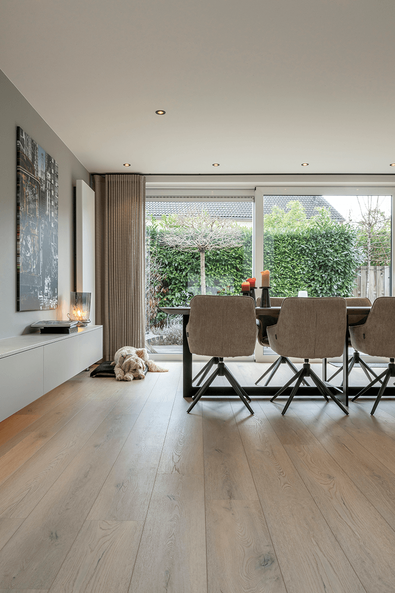 Open living room and dining room